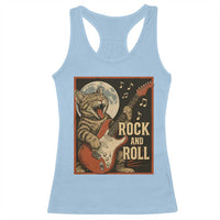 Funny Rock And Roll Racerback Tank Top Cat Playing Electric Guitar Music Lover - Wonder Print Shop