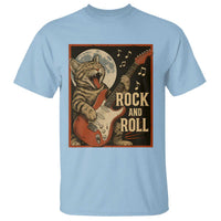 Funny Rock And Roll T Shirt Cat Playing Electric Guitar Music Lover - Wonder Print Shop