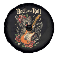 Funny Rock Star Cat Playing Electric Guitar Spare Tire Cover Music Lover - Wonder Print Shop