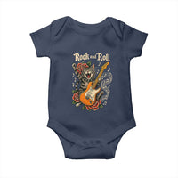 Funny Rock Star Cat Playing Electric Guitar Baby Onesie Music Lover - Wonder Print Shop