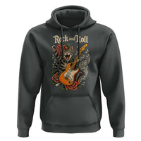 Funny Rock Star Cat Playing Electric Guitar Hoodie Music Lover - Wonder Print Shop