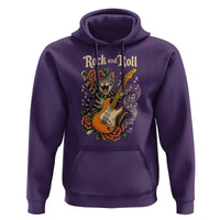 Funny Rock Star Cat Playing Electric Guitar Hoodie Music Lover - Wonder Print Shop