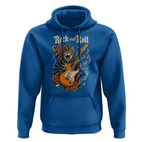 Funny Rock Star Cat Playing Electric Guitar Hoodie Music Lover - Wonder Print Shop