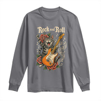 Funny Rock Star Cat Playing Electric Guitar Long Sleeve Shirt Music Lover - Wonder Print Shop
