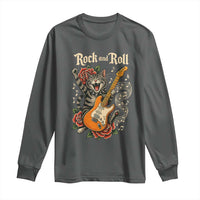 Funny Rock Star Cat Playing Electric Guitar Long Sleeve Shirt Music Lover - Wonder Print Shop
