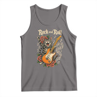 Funny Rock Star Cat Playing Electric Guitar Tank Top Music Lover - Wonder Print Shop