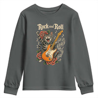 Funny Rock Star Cat Playing Electric Guitar Youth Sweatshirt Music Lover - Wonder Print Shop