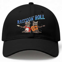 Raccoon Rock And Roll Baseball Cap Funny Rock Band Playing Guitar Electric Music Lover