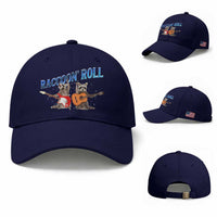 Raccoon Rock And Roll Baseball Cap Funny Rock Band Playing Guitar Electric Music Lover