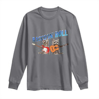Raccoon Rock And Roll Long Sleeve Shirt Funny Rock Band Playing Guitar Electric Music Lover - Wonder Print Shop