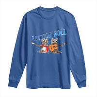 Raccoon Rock And Roll Long Sleeve Shirt Funny Rock Band Playing Guitar Electric Music Lover - Wonder Print Shop