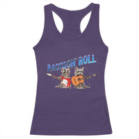Raccoon Rock And Roll Racerback Tank Top Funny Rock Band Playing Guitar Electric Music Lover - Wonder Print Shop