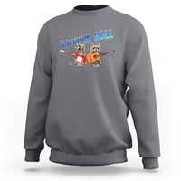 Raccoon Rock And Roll Sweatshirt Funny Rock Band Playing Guitar Electric Music Lover - Wonder Print Shop