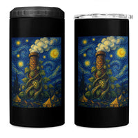 Starry Night Hops Brewery 4 in 1 Can Cooler Tumbler Vintage Hops Beer Lover Painterly