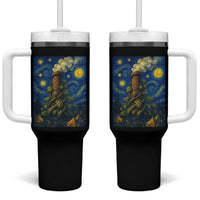 Starry Night Hops Brewery Tumbler With Handle Vintage Hops Beer Lover Painterly