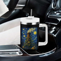 Starry Night Hops Brewery Tumbler With Handle Vintage Hops Beer Lover Painterly