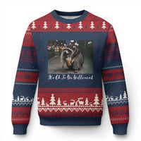 Its Ok To Be Different Jimothy Raccoon Ugly Christmas Sweater Funny Short Spine Wildlife