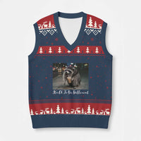 Its Ok To Be Different Jimothy Raccoon V-Neck Knit Sweater Vest Funny Short Spine Wildlife