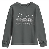 Its Ok To Be Different Jimothy Raccoon Youth Sweatshirt Cute Trash Panda Viral Animal Lover Gift