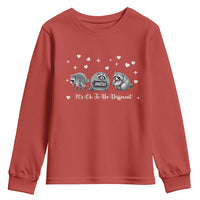 Its Ok To Be Different Jimothy Raccoon Youth Sweatshirt Cute Trash Panda Viral Animal Lover Gift