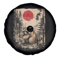 Vintage Japanese Ukiyoe Raccoon Spare Tire Cover Seattle Short Spine Trash Panda