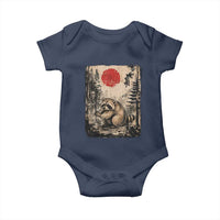 Vintage Japanese Ukiyoe Raccoon Baby Onesie Seattle Short Spine Trash Panda