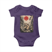 Vintage Japanese Ukiyoe Raccoon Baby Onesie Seattle Short Spine Trash Panda