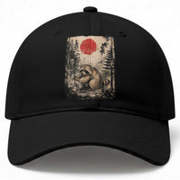 Vintage Japanese Ukiyoe Raccoon Baseball Cap Seattle Short Spine Trash Panda