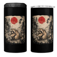 Vintage Japanese Ukiyoe Raccoon 4 in 1 Can Cooler Tumbler Seattle Short Spine Trash Panda