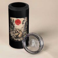 Vintage Japanese Ukiyoe Raccoon 4 in 1 Can Cooler Tumbler Seattle Short Spine Trash Panda