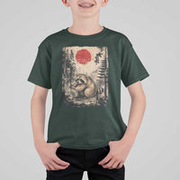 Vintage Japanese Ukiyoe Raccoon T Shirt For Kid Seattle Short Spine Trash Panda