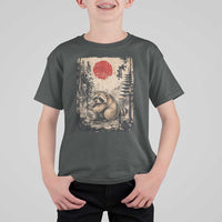 Vintage Japanese Ukiyoe Raccoon T Shirt For Kid Seattle Short Spine Trash Panda
