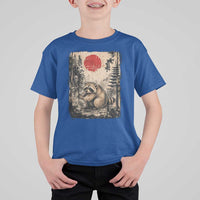 Vintage Japanese Ukiyoe Raccoon T Shirt For Kid Seattle Short Spine Trash Panda