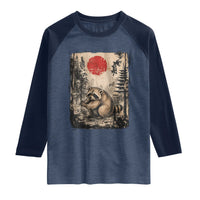 Vintage Japanese Ukiyoe Raccoon Raglan Shirt Seattle Short Spine Trash Panda