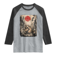 Vintage Japanese Ukiyoe Raccoon Raglan Shirt Seattle Short Spine Trash Panda