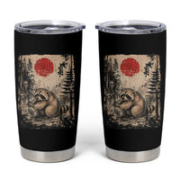 Vintage Japanese Ukiyoe Raccoon Tumbler Cup Seattle Short Spine Trash Panda
