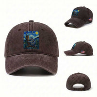 Seattle Trash Panda Starry Night Graphic Washed Cotton Baseball Cap Funny Short King Raccoon