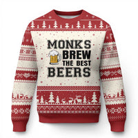 Monks Brew The Best Beers Ugly Christmas Sweater Funny Craft Beer Brewer