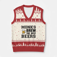 Monks Brew The Best Beers V-Neck Knit Sweater Vest Funny Craft Beer Brewer