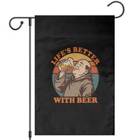 Funny Craft Beer Drinker Monks Garden Flag Lifes Better With Beer