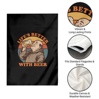 Funny Craft Beer Drinker Monks Garden Flag Lifes Better With Beer