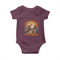 Funny Craft Beer Drinker Monks Baby Onesie Lifes Better With Beer