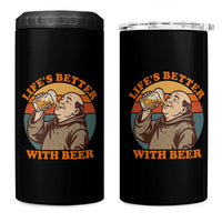 Funny Craft Beer Drinker Monks 4 in 1 Can Cooler Tumbler Lifes Better With Beer