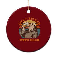 Funny Craft Beer Drinker Monks Ceramic Ornament Lifes Better With Beer
