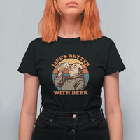 Funny Craft Beer Drinker Monks T Shirt For Women Lifes Better With Beer