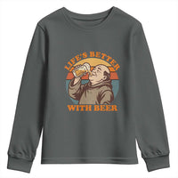 Funny Craft Beer Drinker Monks Youth Sweatshirt Lifes Better With Beer