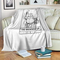 The Brewmaster Tarot Card Throw Blanket Vintage Craft Beer Monk Brewery Art