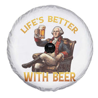 George Washington Lifes Better With Beer Spare Tire Cover Funny Founding Father Beer Lover