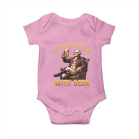 George Washington Lifes Better With Beer Baby Onesie Funny Founding Father Beer Lover
