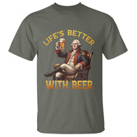 George Washington Lifes Better With Beer T Shirt Funny Founding Father Beer Lover